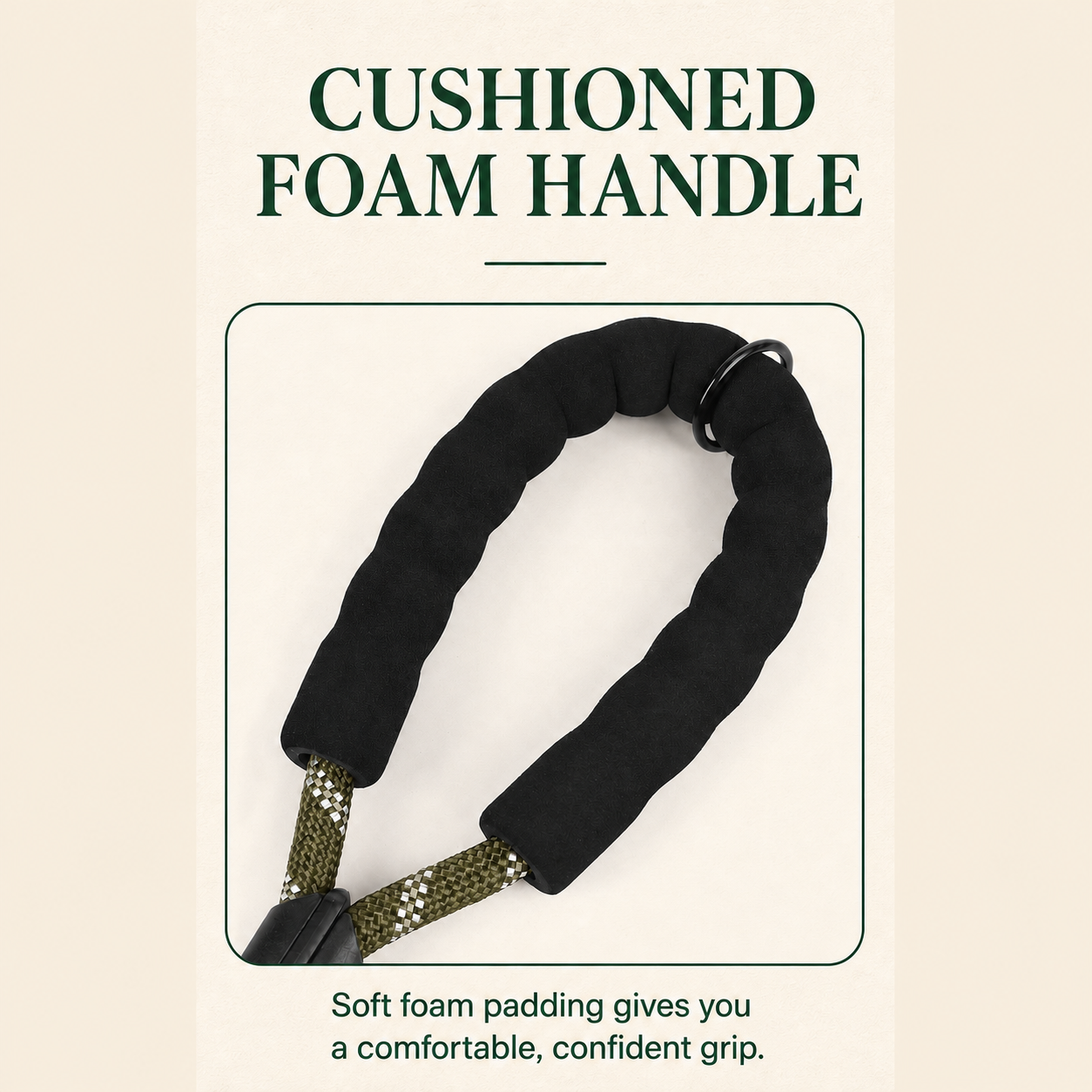 HERDWILD Reflective Rope Dog Leash - Olive Green