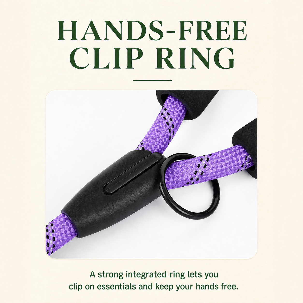 HERDWILD Reflective Rope Dog Leash - Violet Purple
