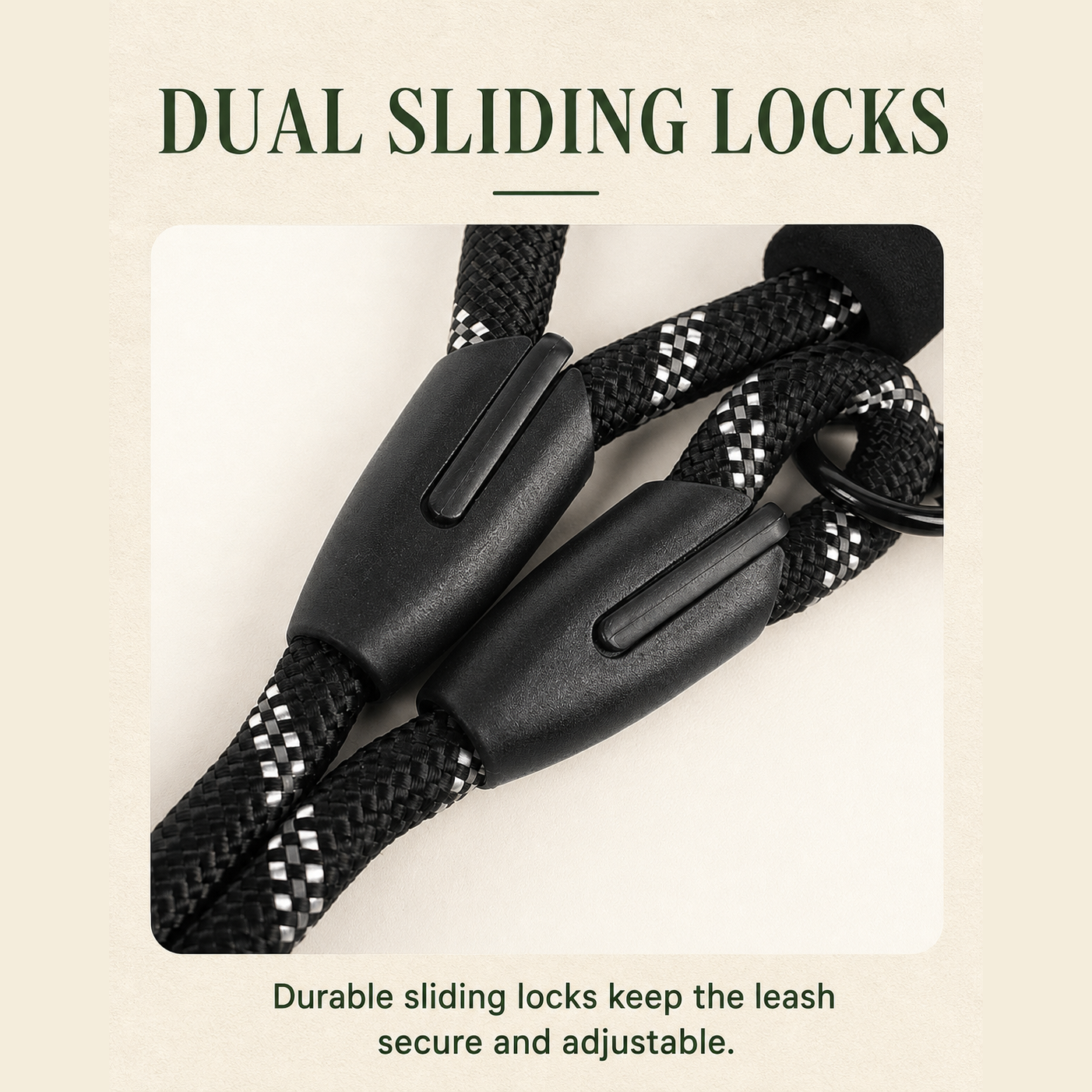 HERDWILD Reflective Rope Dog Leash - Black
