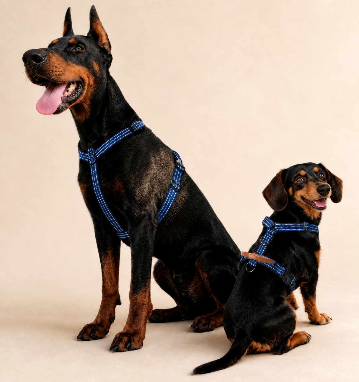 HERDWILD Reflective Harness & Leash Set - Navy Blue