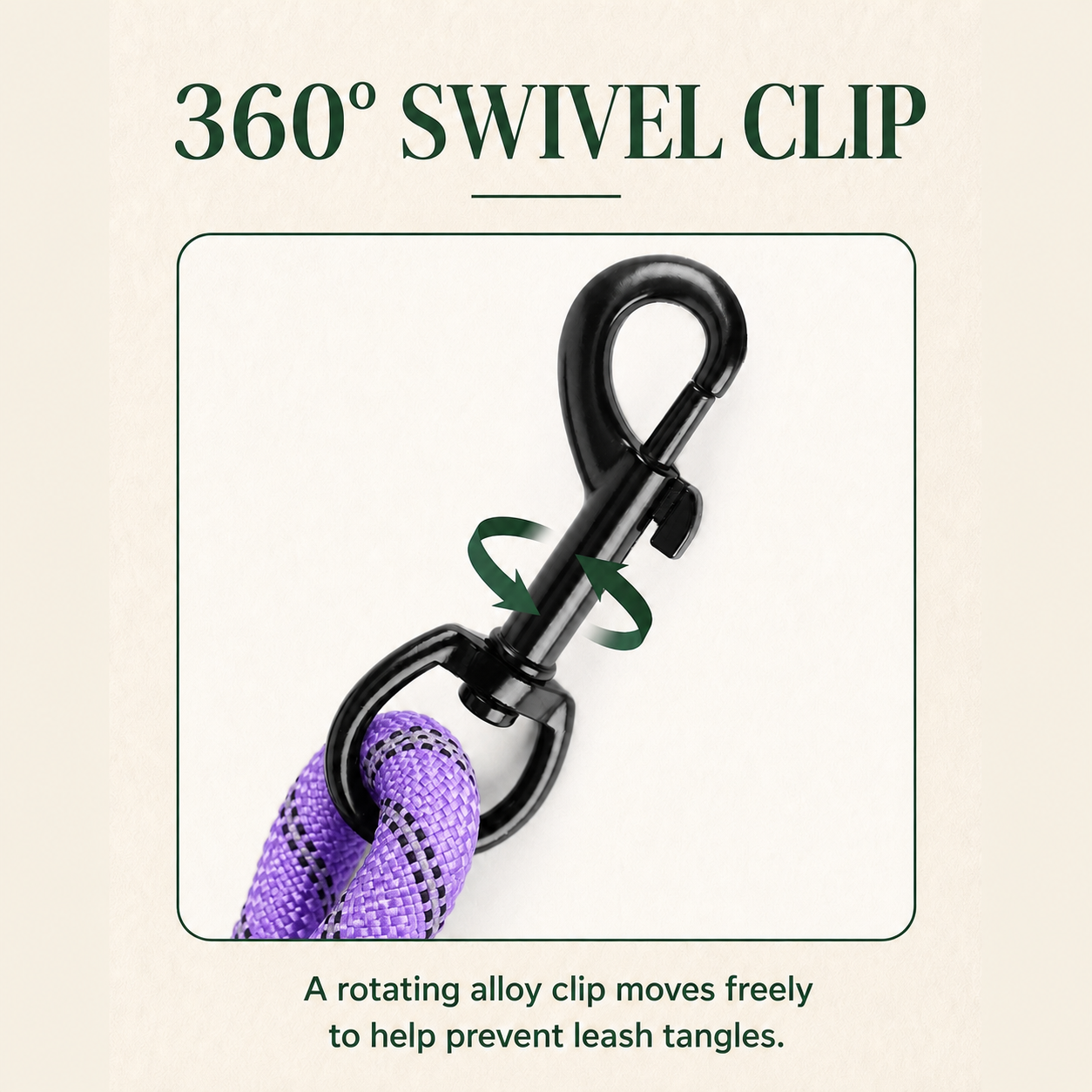HERDWILD Reflective Rope Dog Leash - Violet Purple