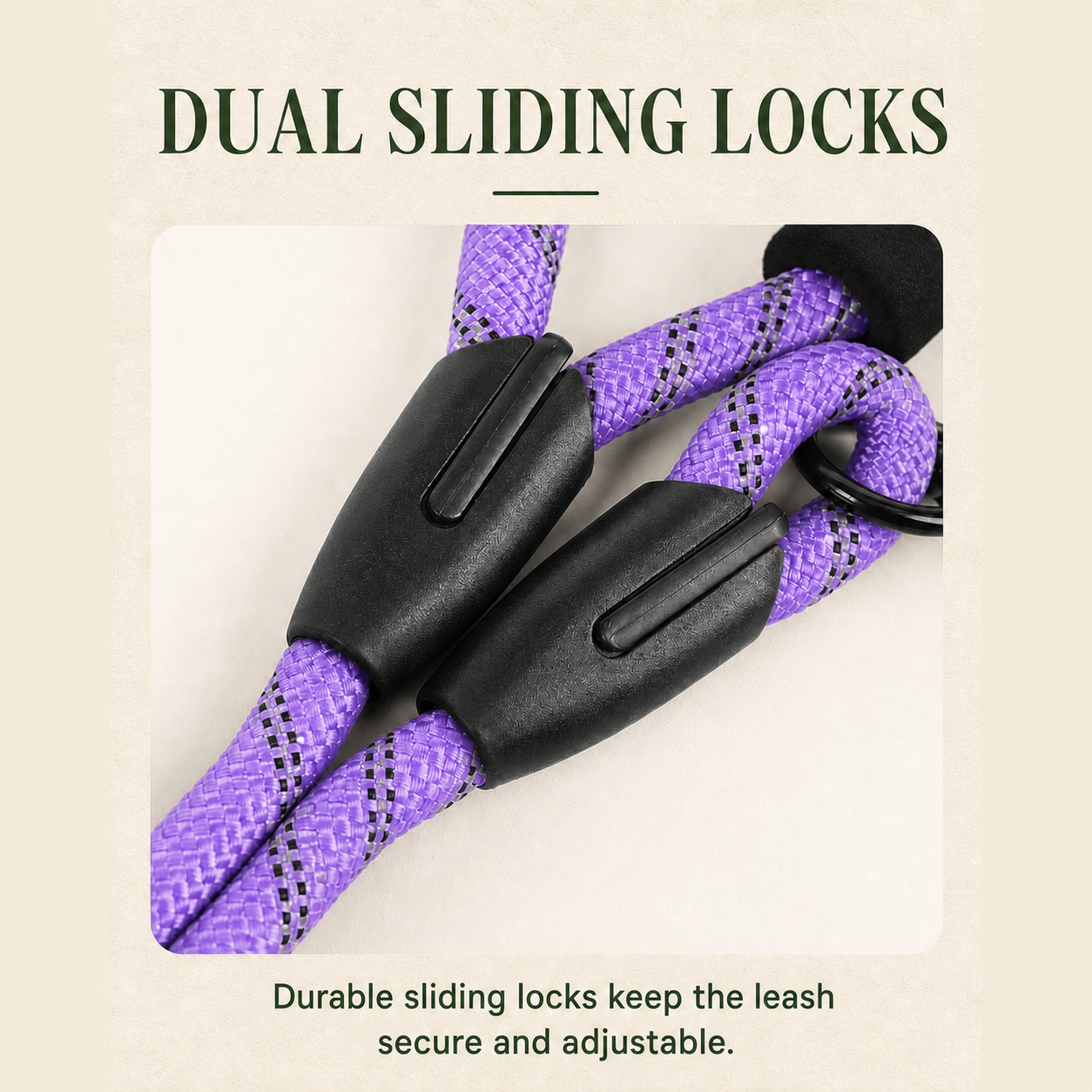 HERDWILD Reflective Rope Dog Leash - Violet Purple