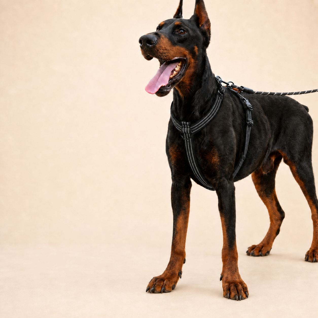 HERDWILD Reflective Harness & Leash Set - Black