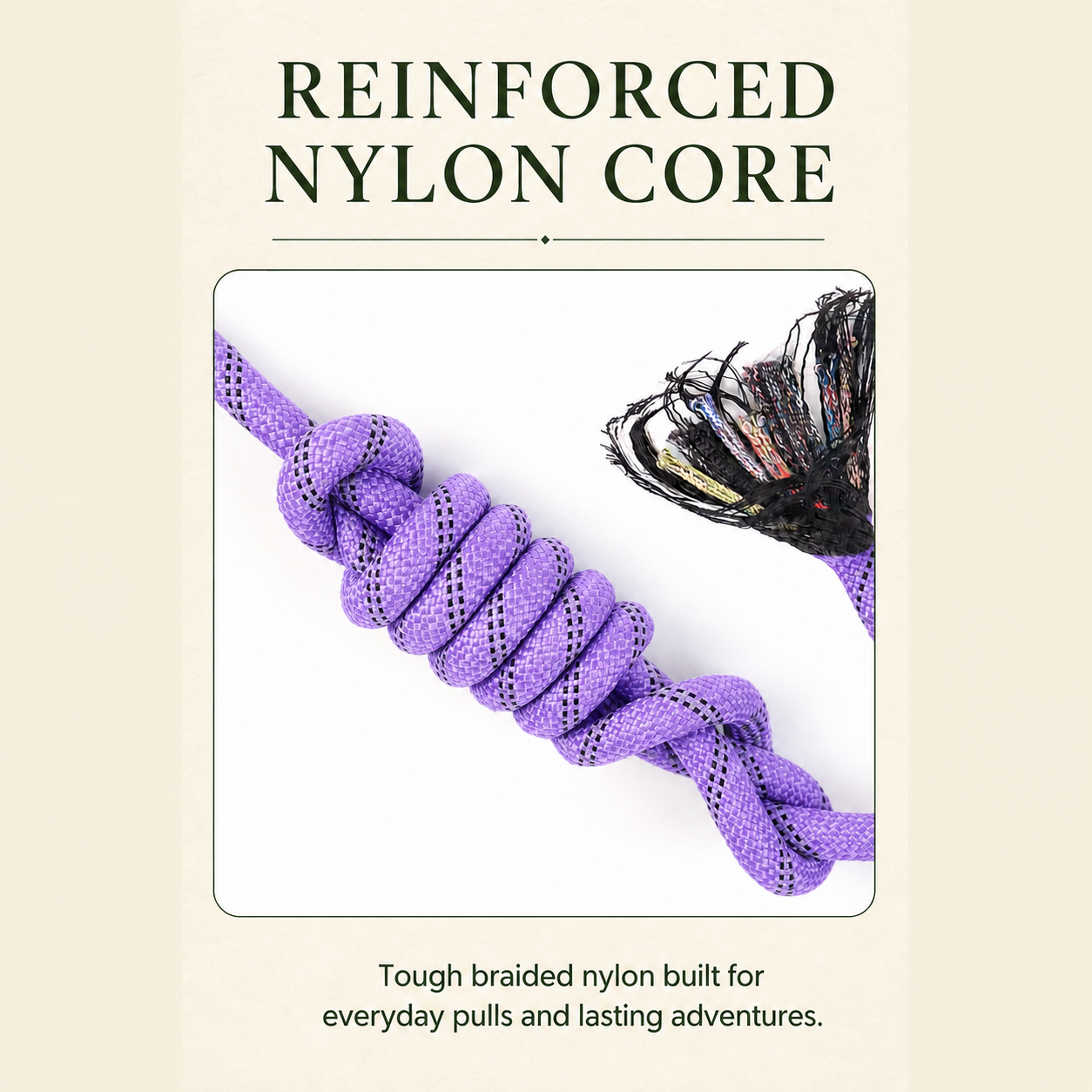 HERDWILD Reflective Rope Dog Leash - Violet Purple