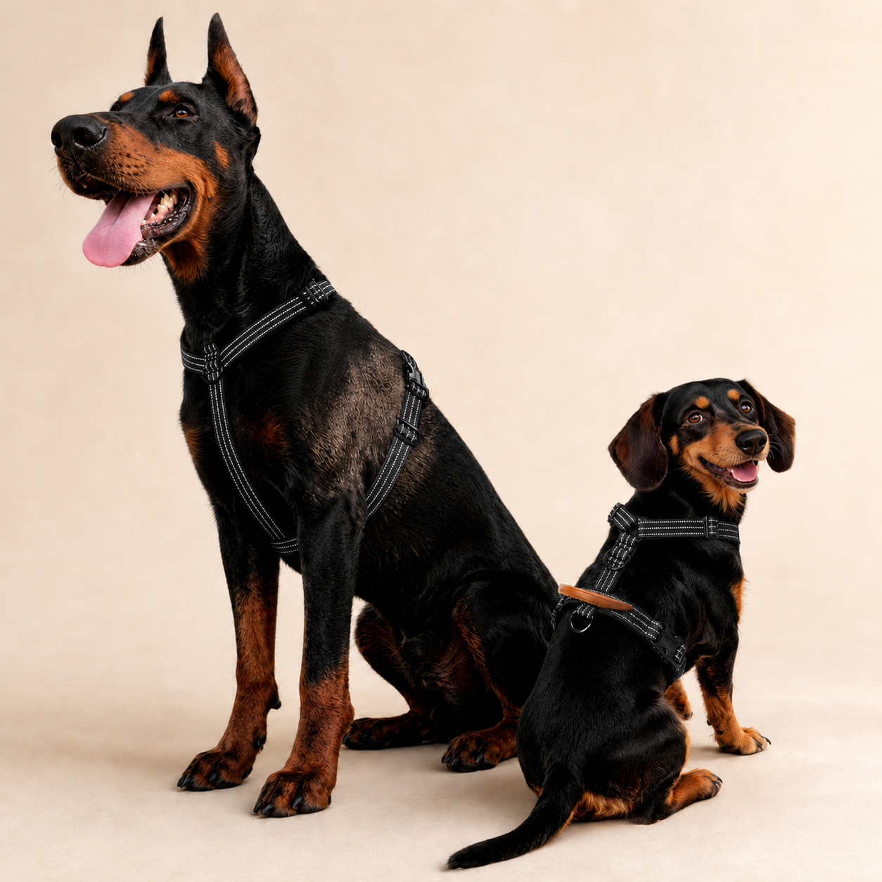 HERDWILD Reflective Harness & Leash Set - Black