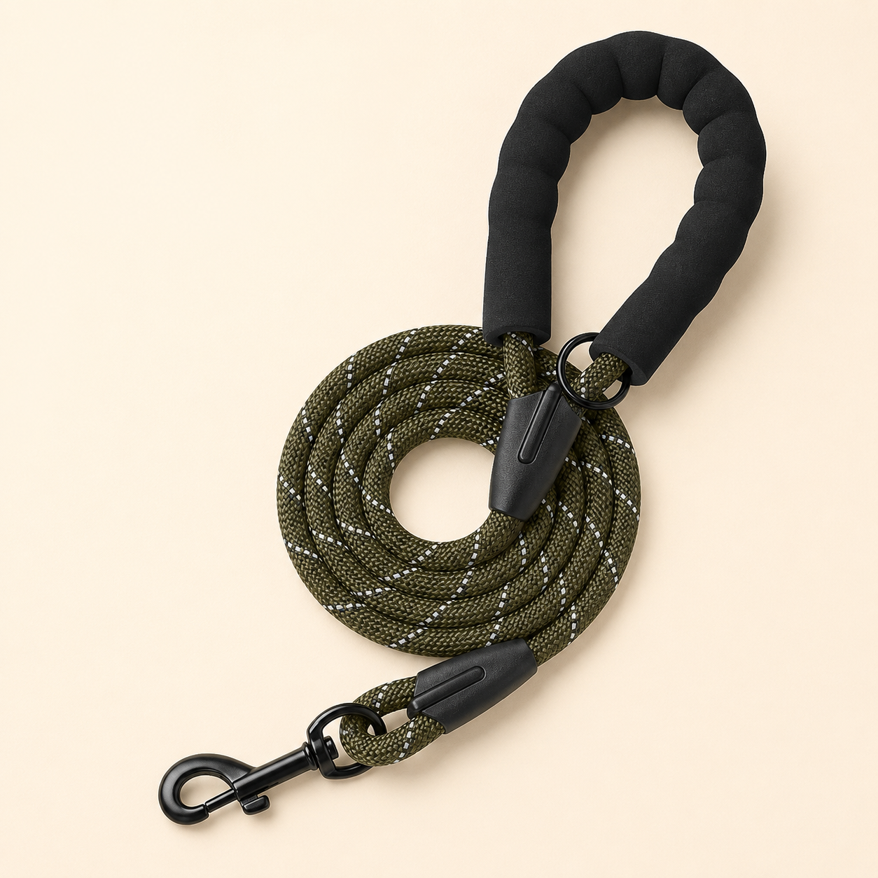 HERDWILD Reflective Rope Dog Leash - Olive Green