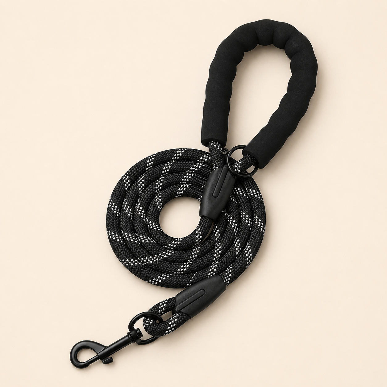 HERDWILD Reflective Rope Dog Leash - Black