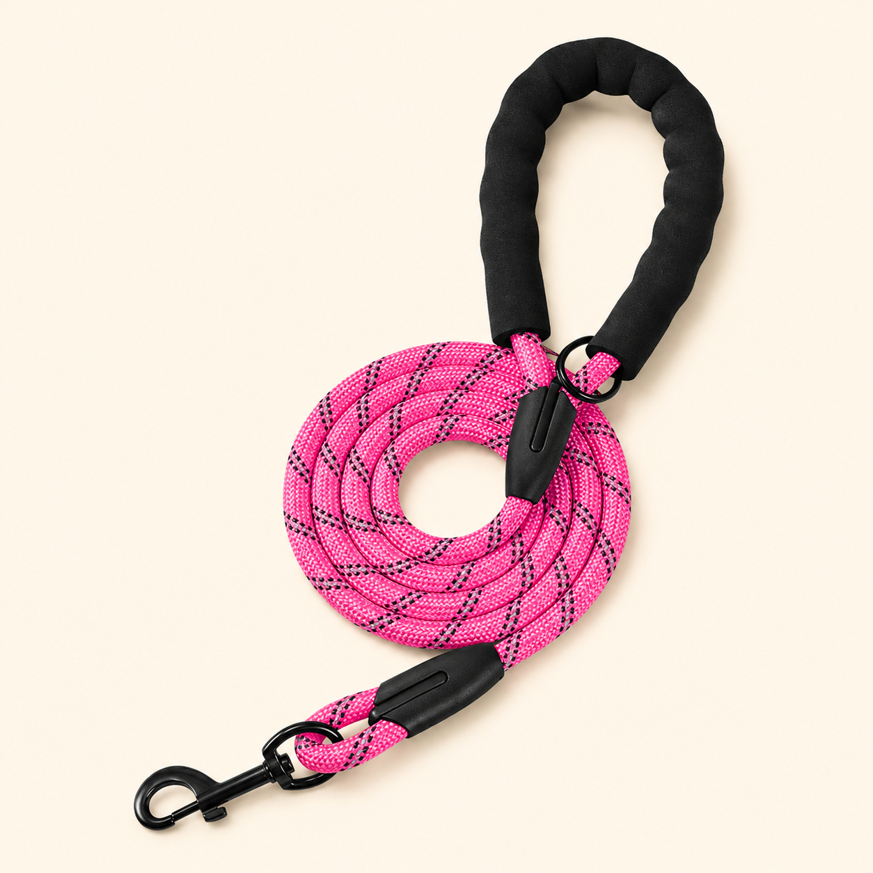 HERDWILD Reflective Rope Dog Leash - Rose Pink