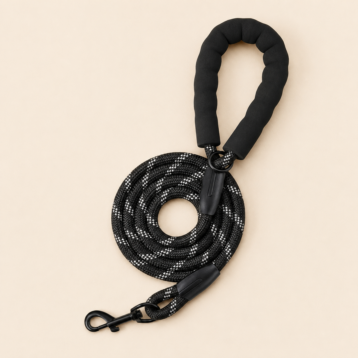 HERDWILD Reflective Rope Dog Leash - Black
