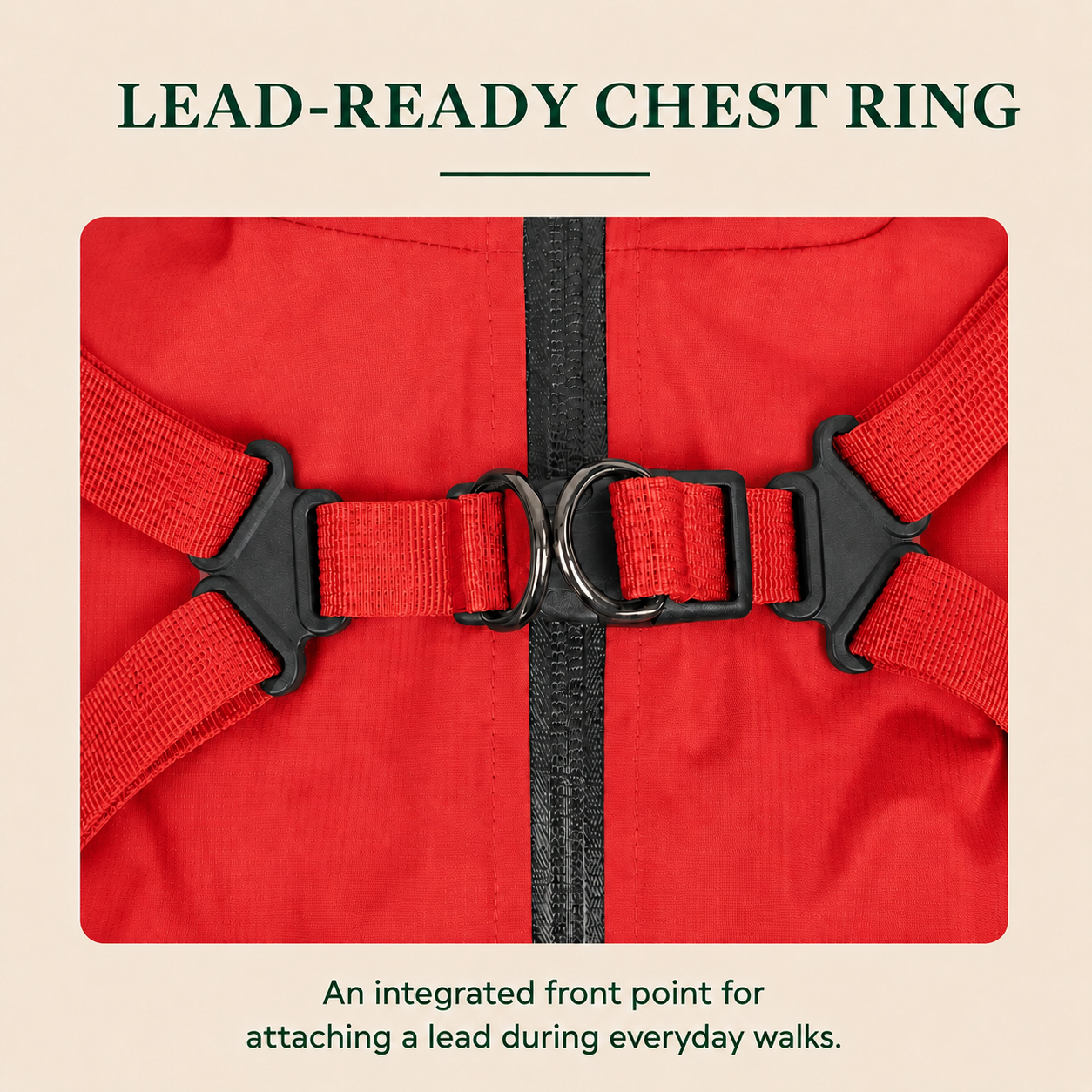 HERDWILD Four-Leg Raincoat - Signal Red