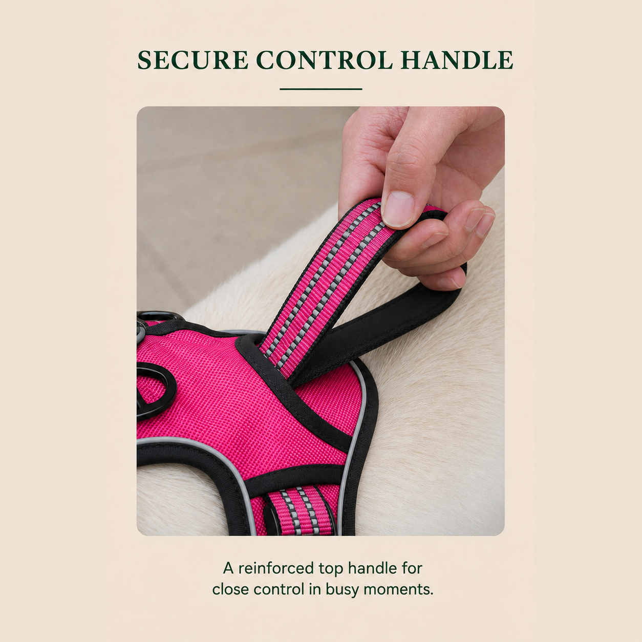 HERDWILD Reflective Dog Harness - Rose Pink