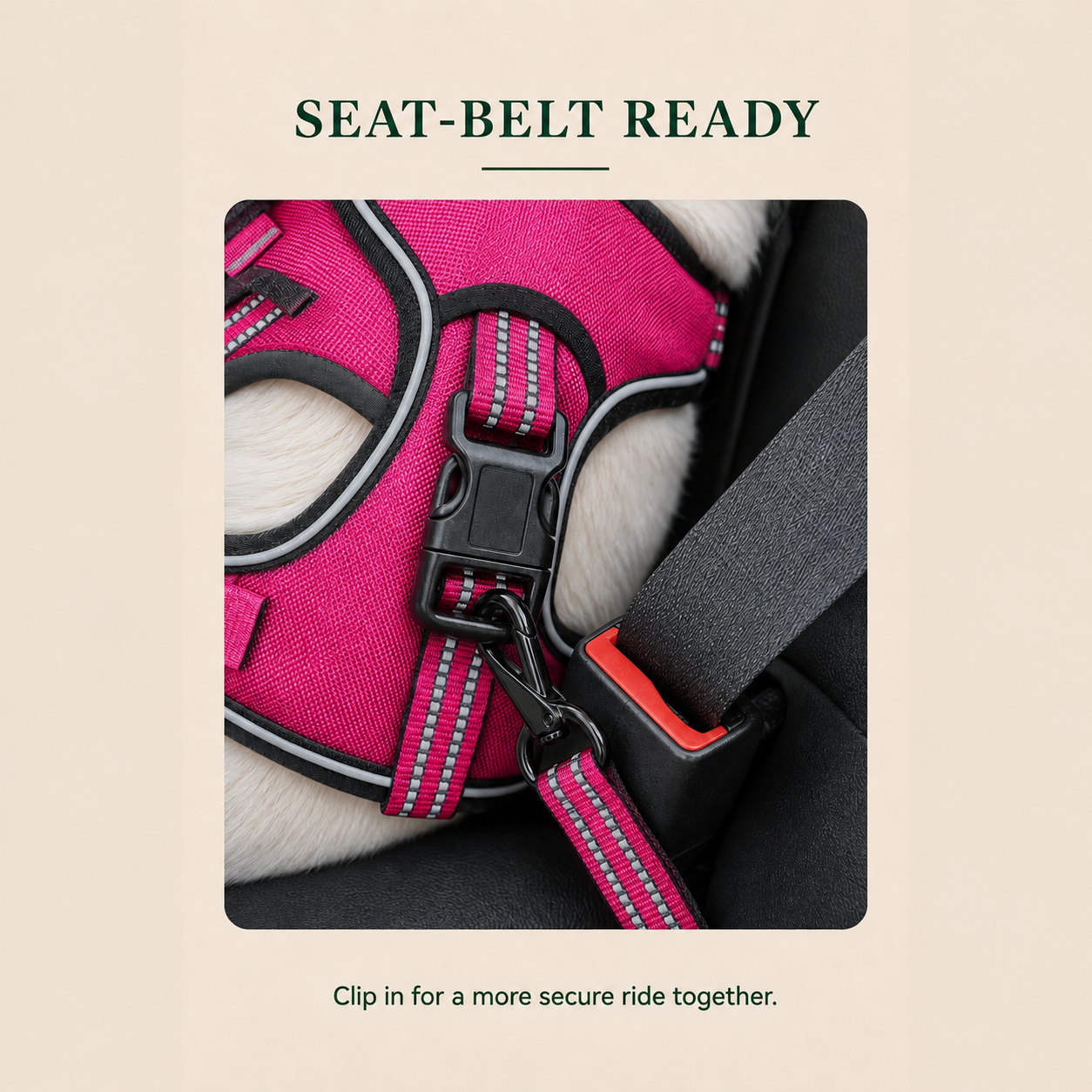 HERDWILD Reflective Dog Harness - Rose Pink