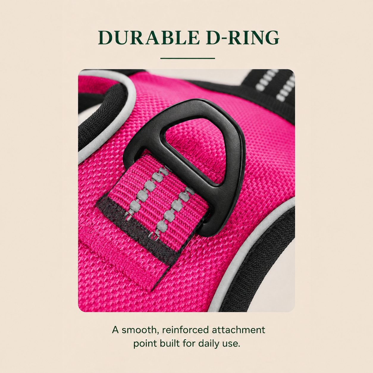 HERDWILD Reflective Dog Harness - Rose Pink