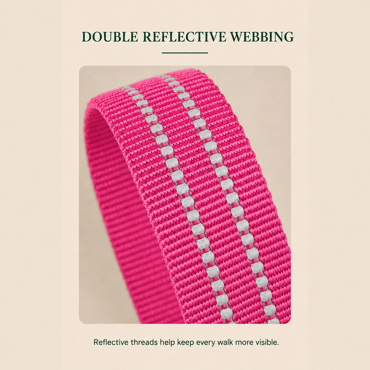 HERDWILD Reflective Dog Harness - Rose Pink