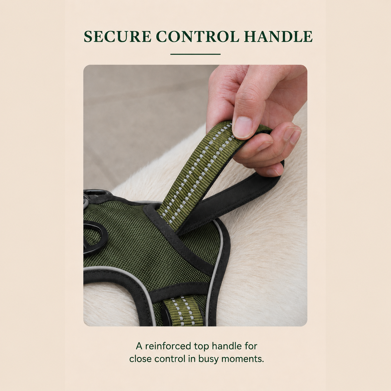 HERDWILD Reflective Dog Harness - Olive Green