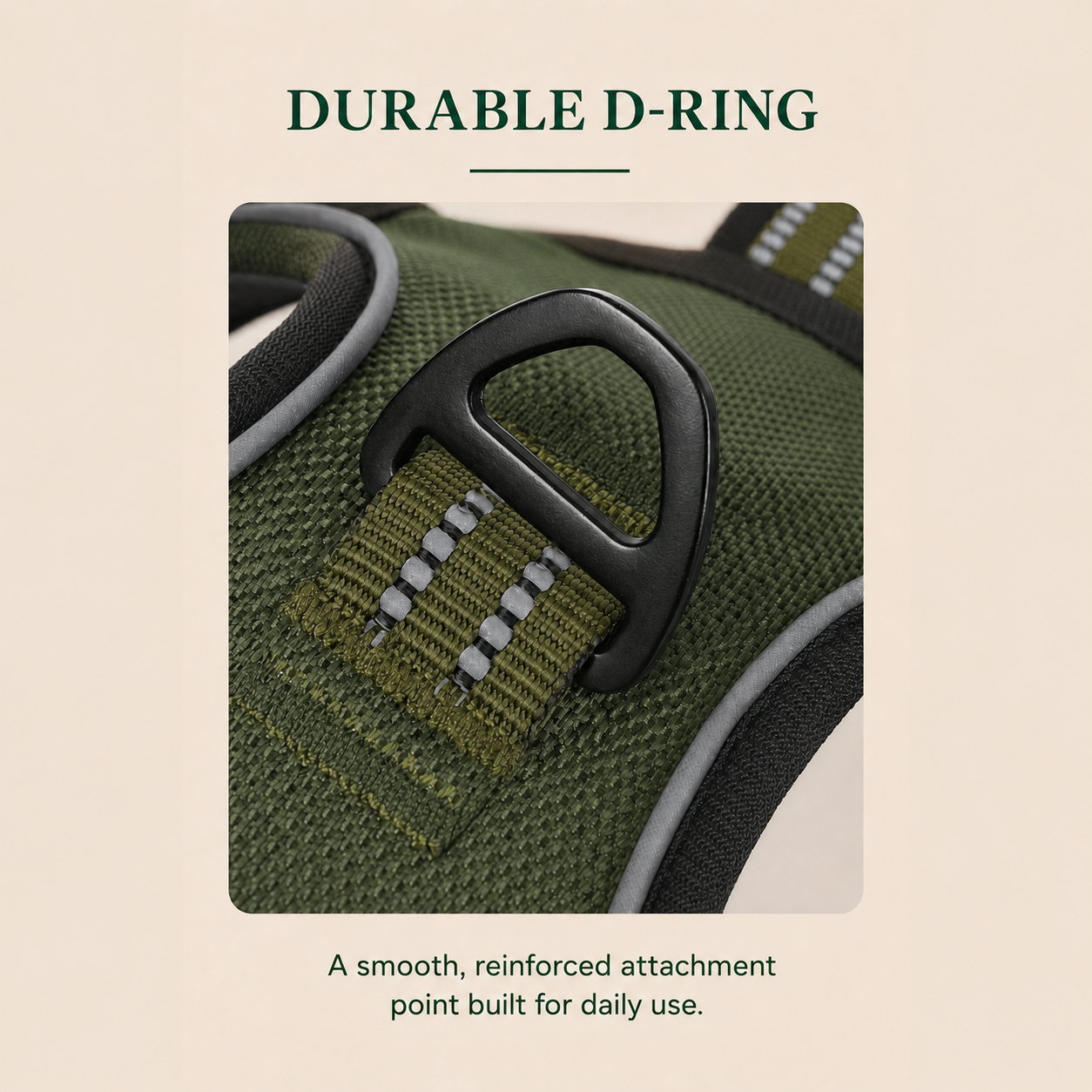 HERDWILD Reflective Dog Harness - Olive Green