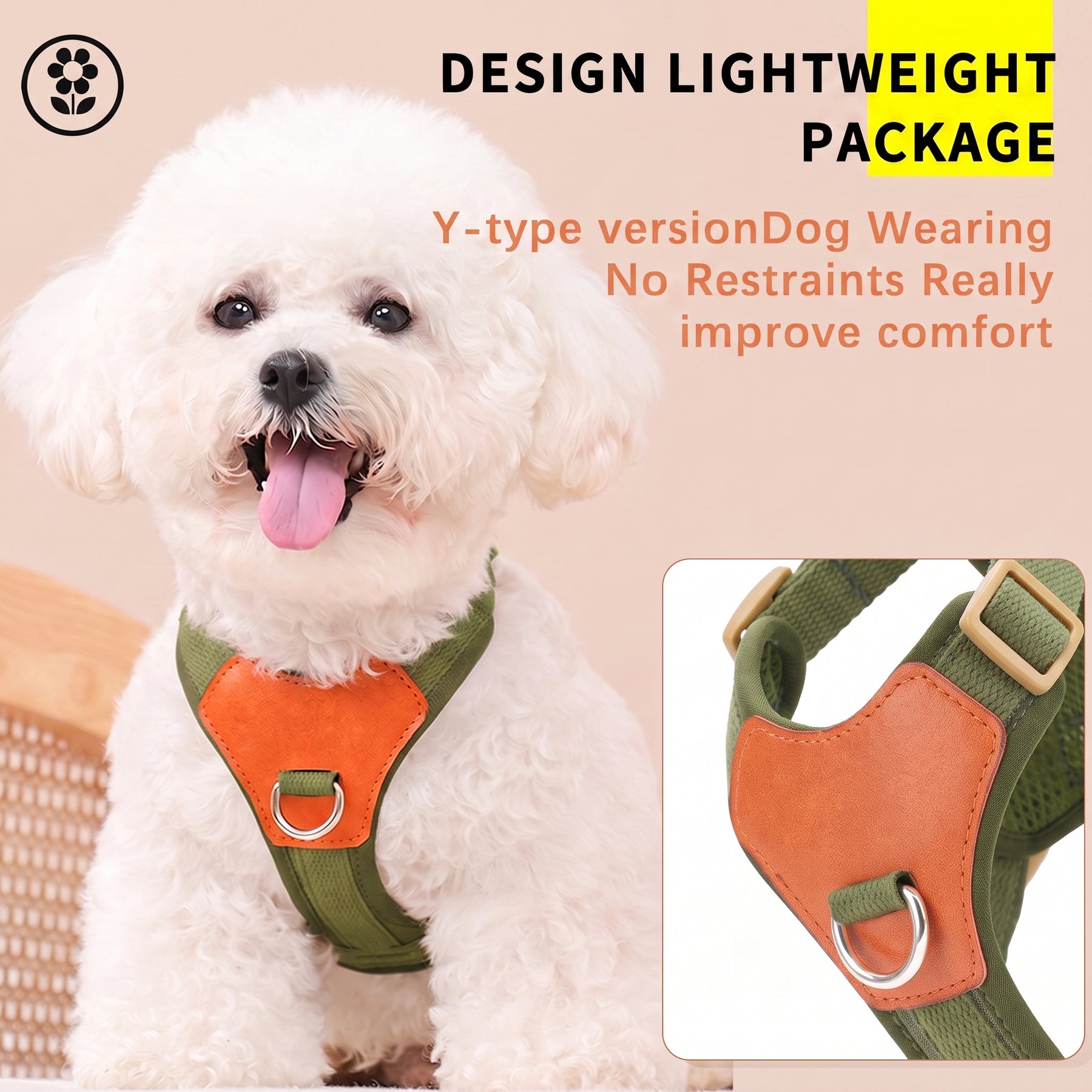 HERDWILD Breathable Dual-Clip Dog Harness - Olive Green