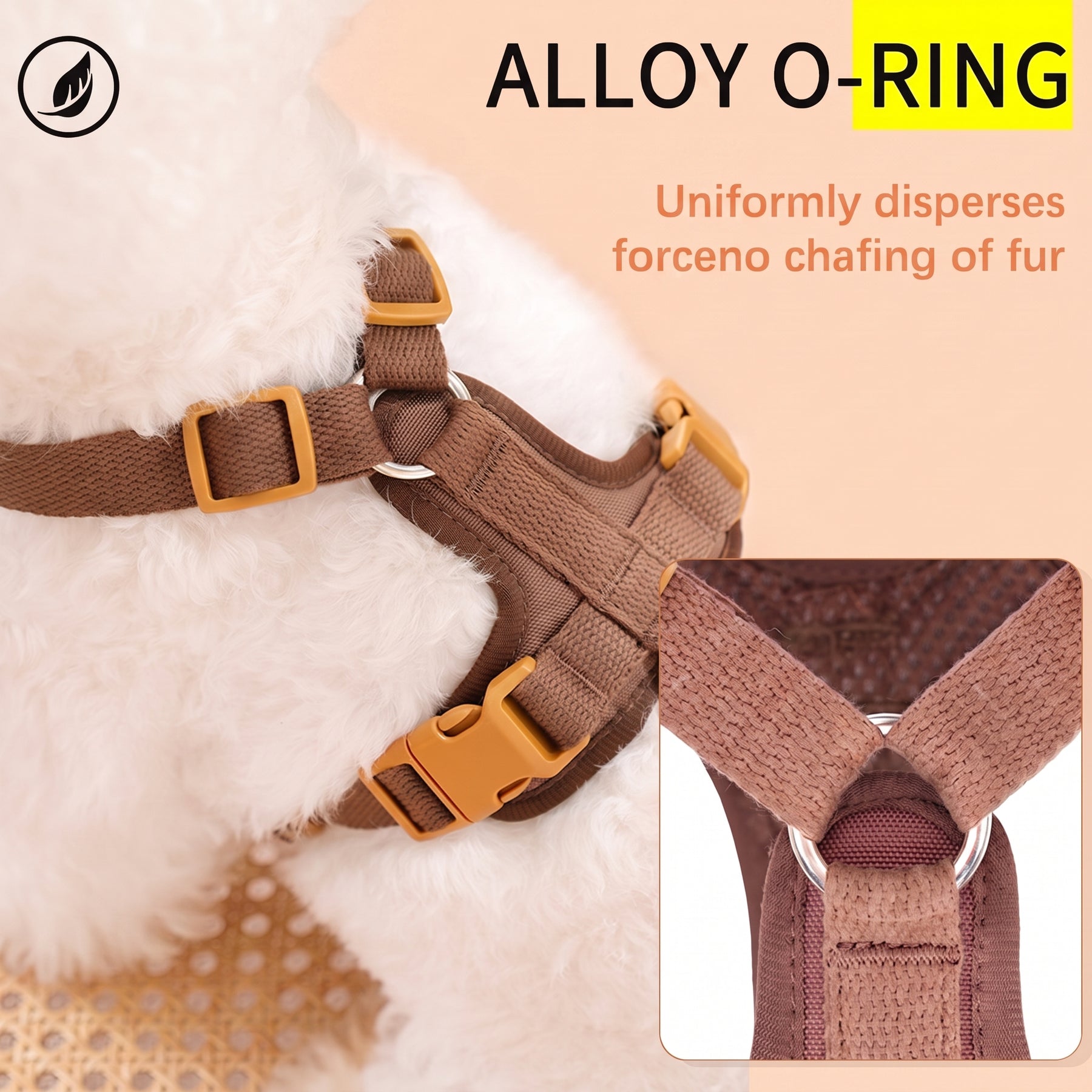 HERDWILD Breathable Dual-Clip Dog Harness - Chestnut Brown