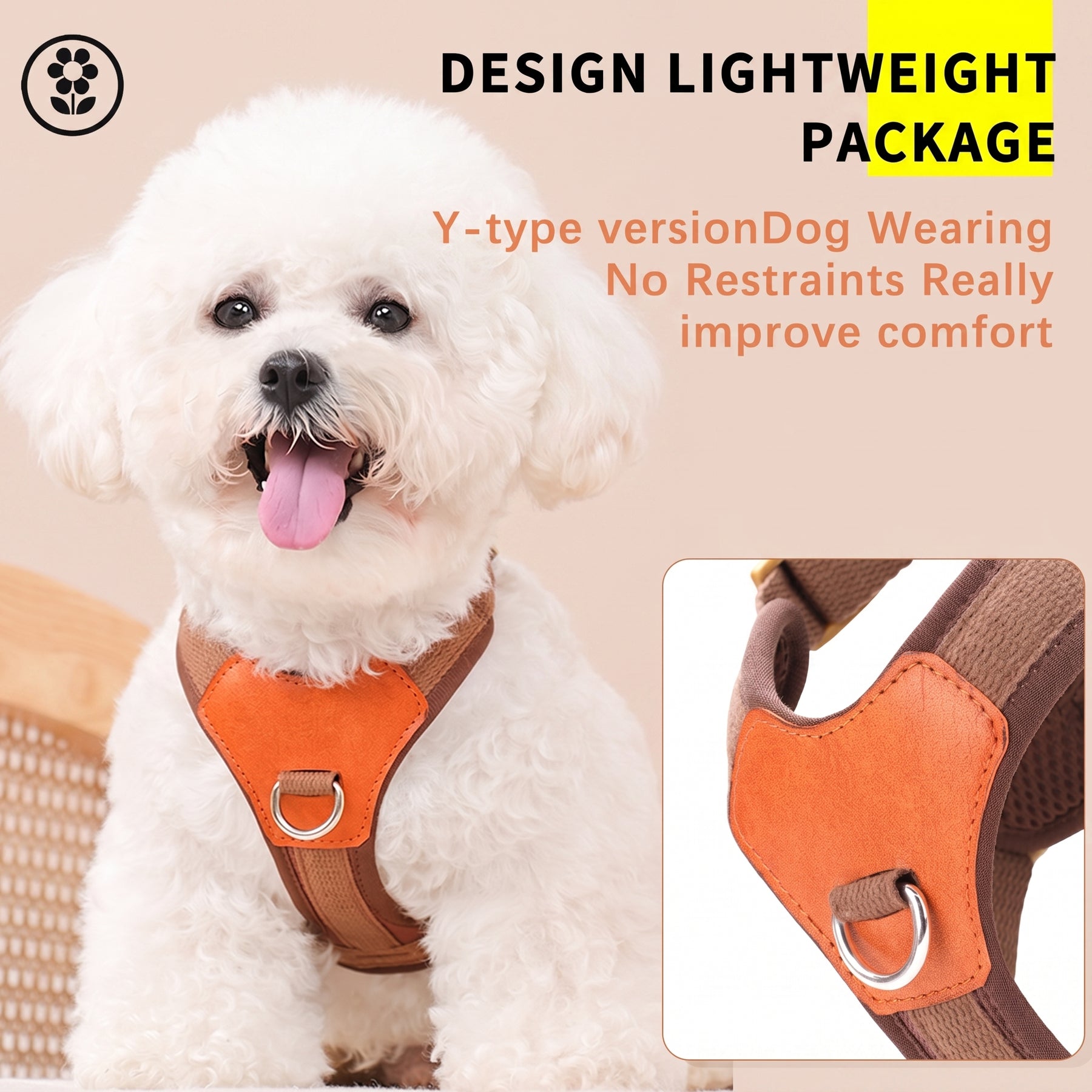 HERDWILD Breathable Dual-Clip Dog Harness - Chestnut Brown