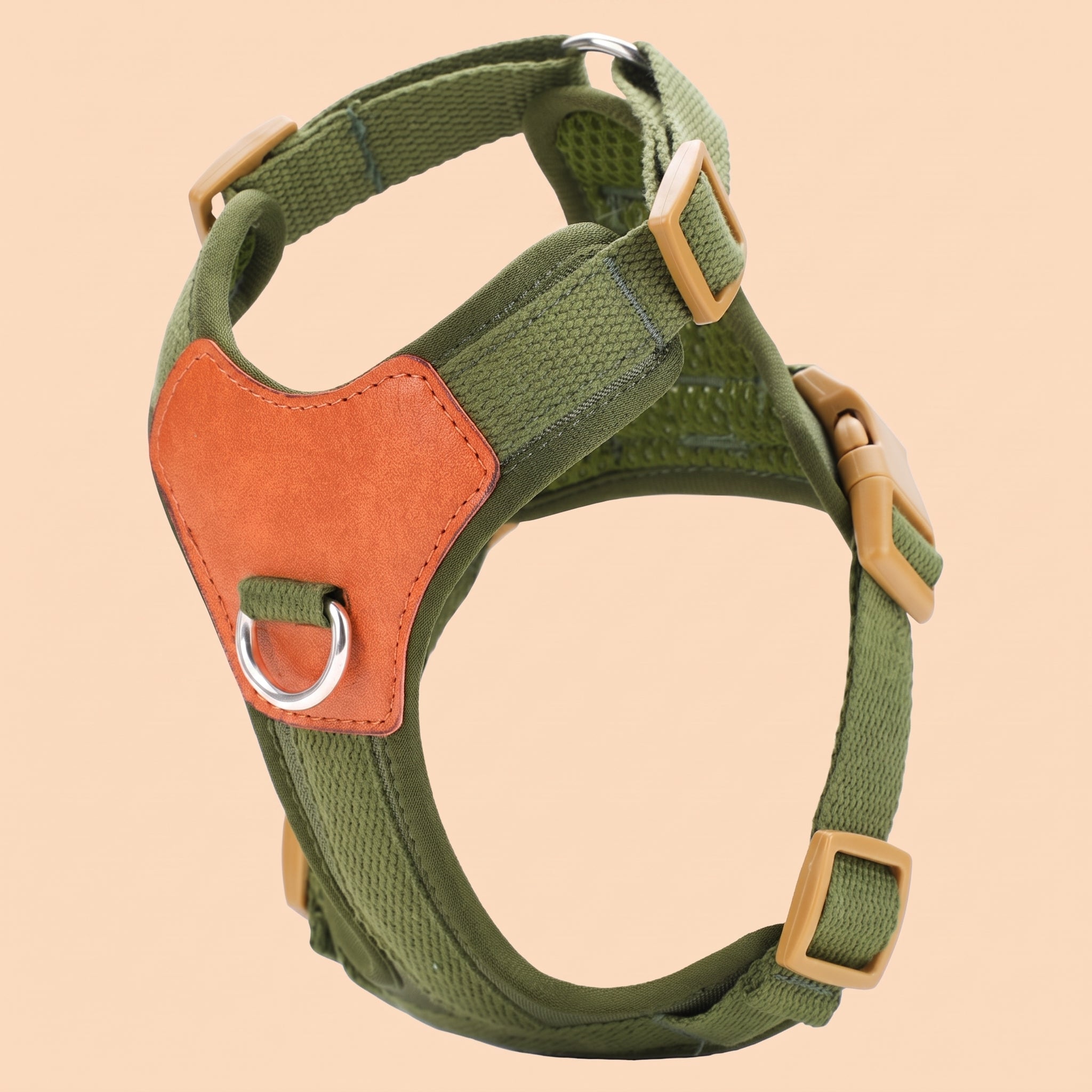 HERDWILD breathable dual-clip dog harness in Olive Green