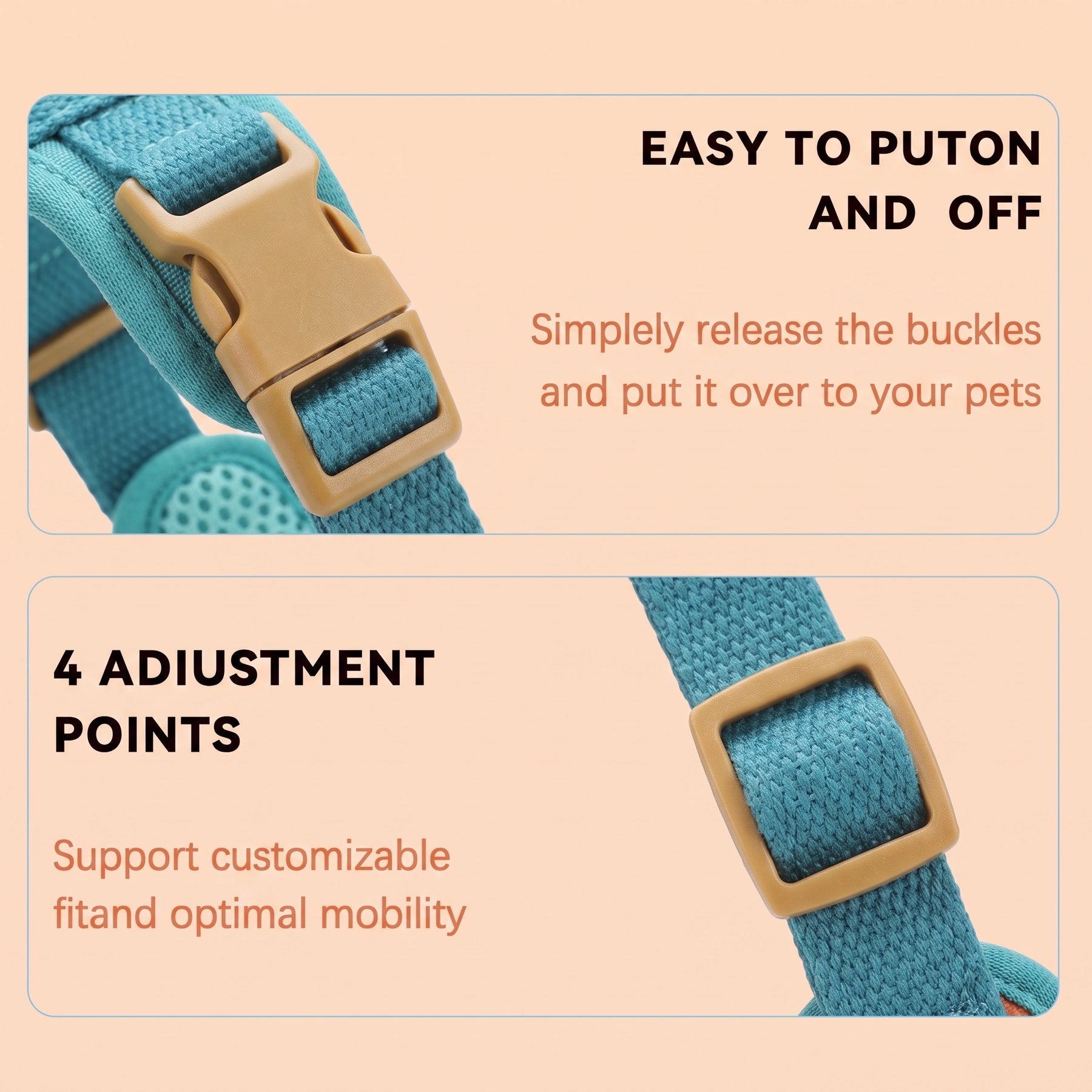 HERDWILD Breathable Dual-Clip Dog Harness - Ocean Blue
