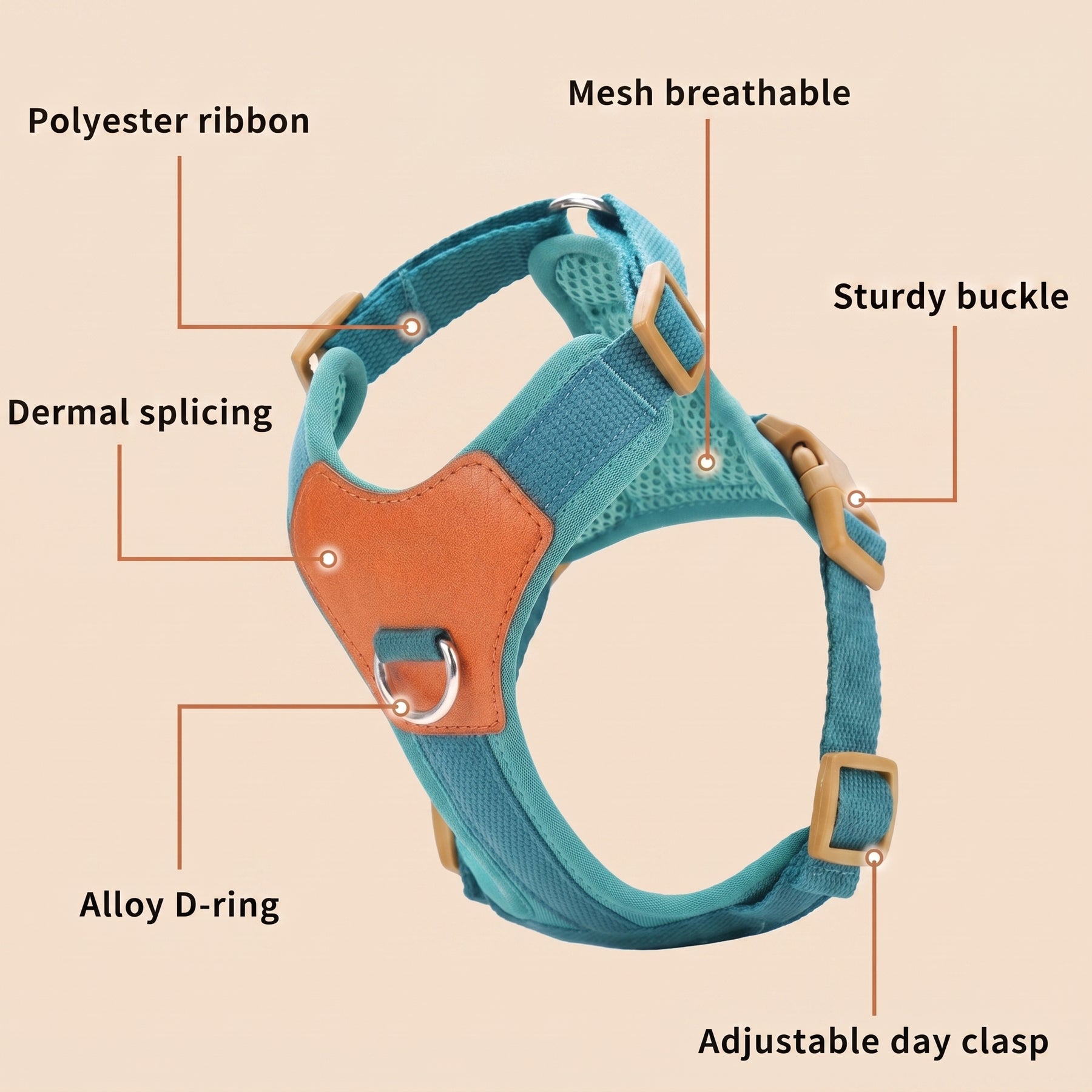 HERDWILD Breathable Dual-Clip Dog Harness - Ocean Blue