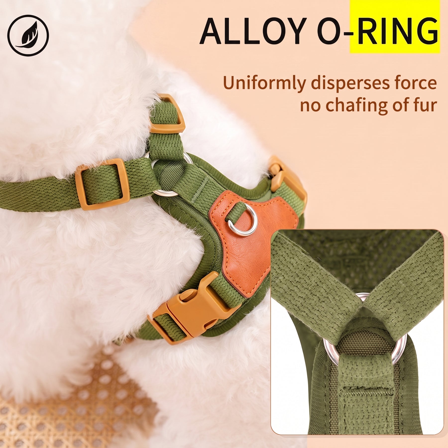 HERDWILD Breathable Dual-Clip Dog Harness - Olive Green