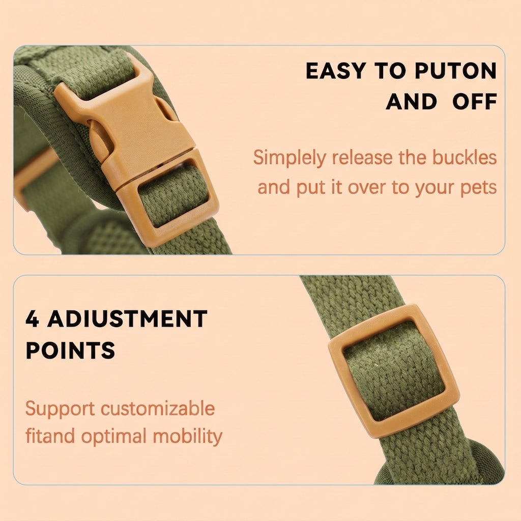 HERDWILD Breathable Dual-Clip Dog Harness - Olive Green