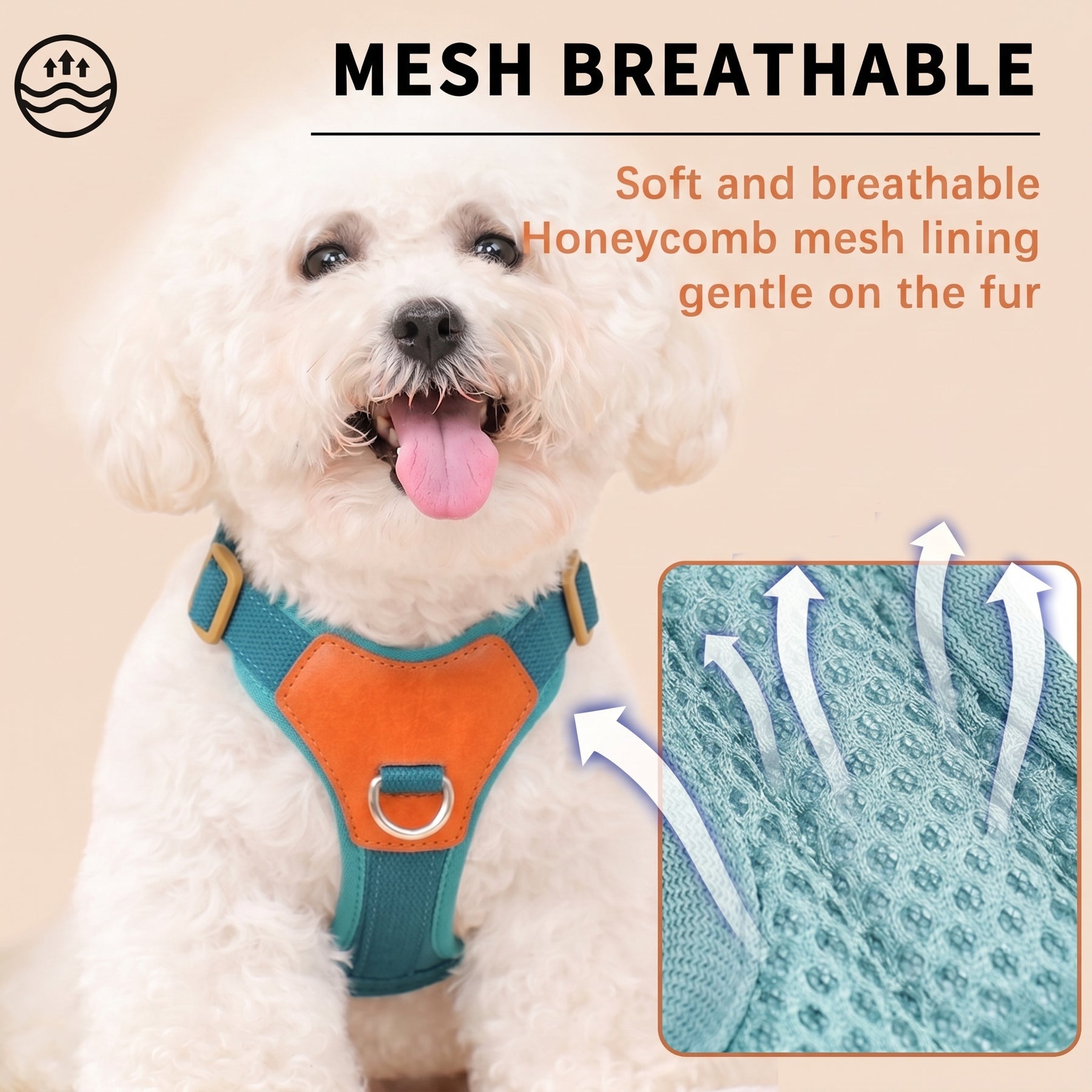 HERDWILD Breathable Dual-Clip Dog Harness - Ocean Blue