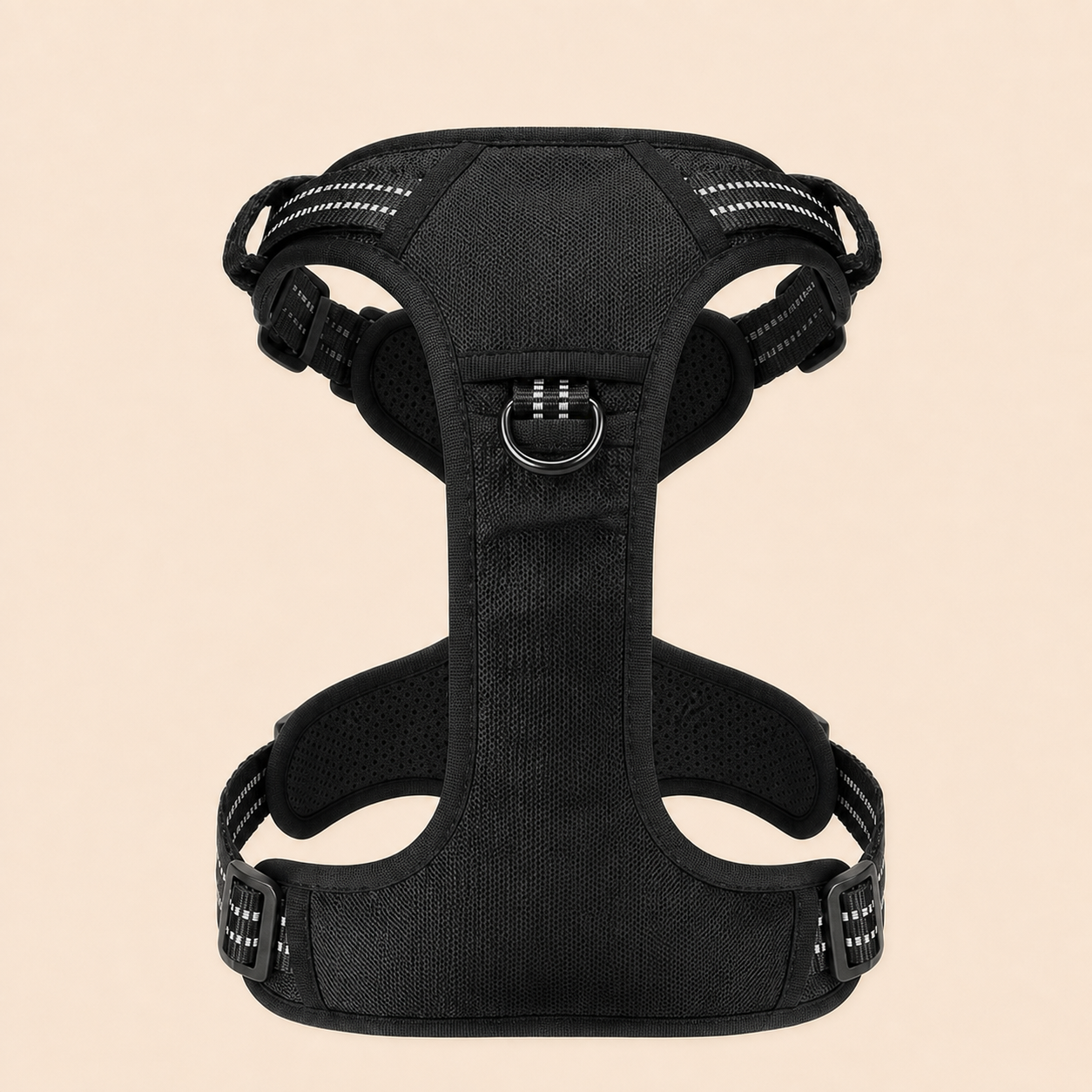 HERDWILD Reflective Dog Harness in Black - back view