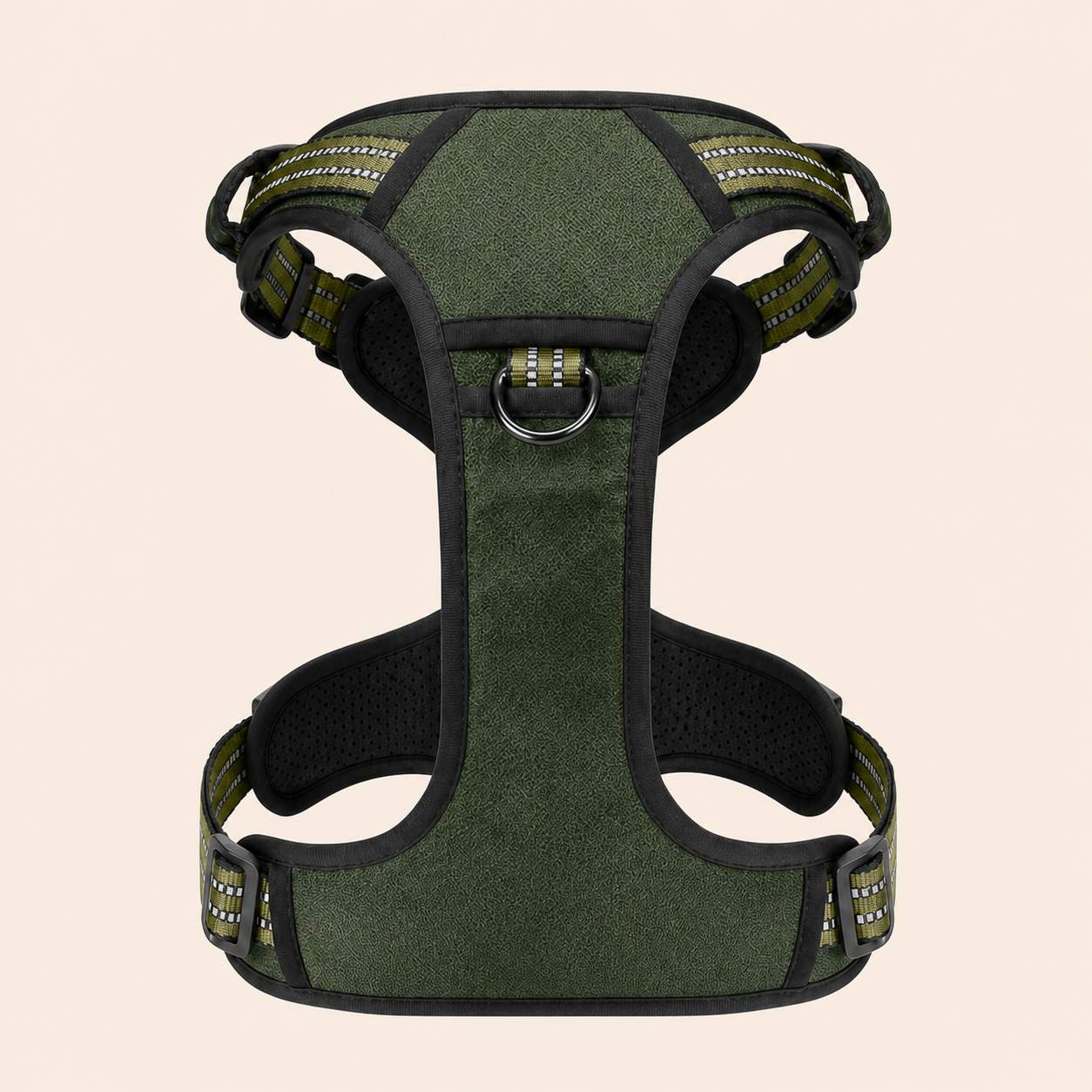 HERDWILD Reflective Dog Harness in Olive Green - back view