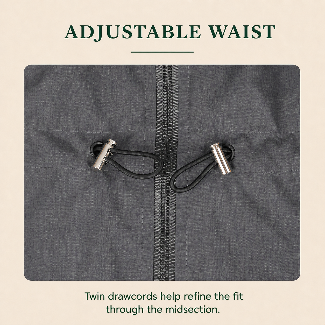 Raincoat detail - adjustable waist