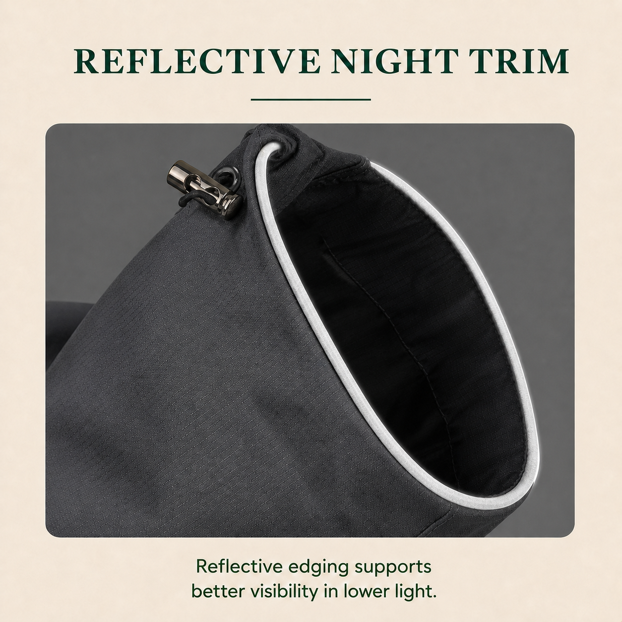 Raincoat detail - reflective night trim