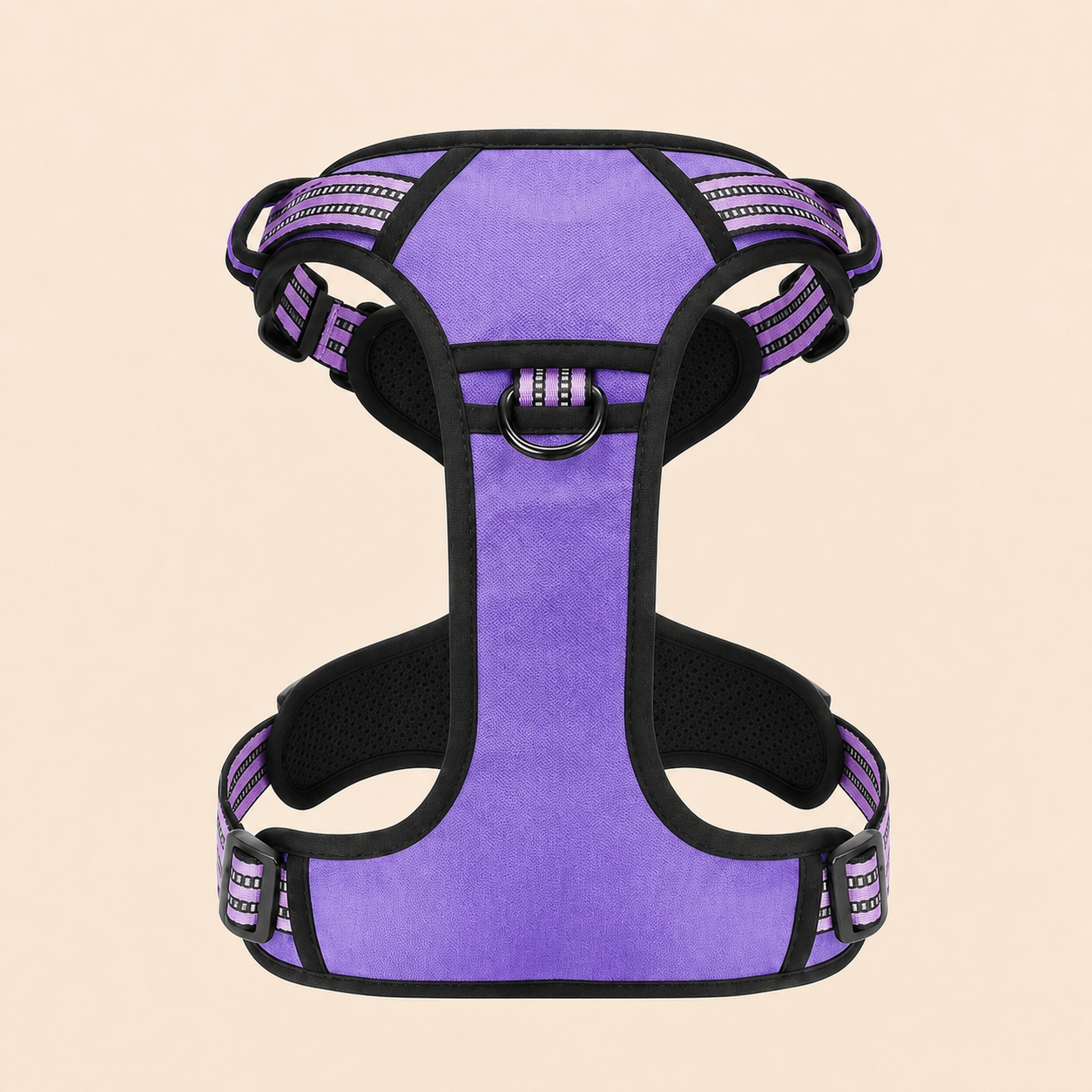 HERDWILD Reflective Dog Harness in Violet Purple - back view